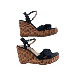 Kate Spade Patio Platform Sandals Dark Blue Size 8 Bow Sandals